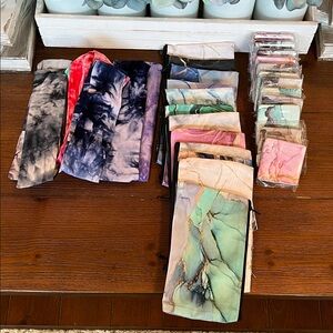 Tie-Dye and Marble Print Headbands makeup bags compact mirror sets 12 each